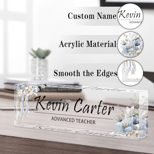 Acrylic Desk Name Plate, Custom Office Gift V4011