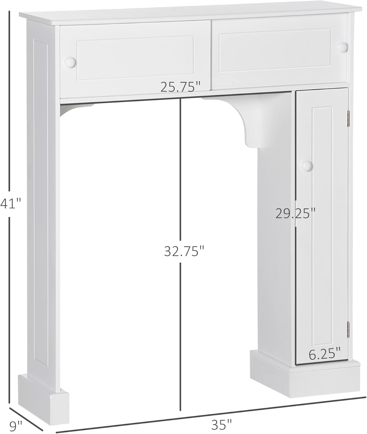 Over the Toilet Bathroom Cabinet with Adjustable Shelves, White M71106