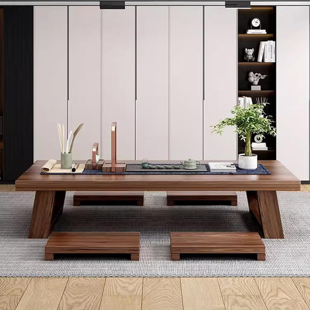 Japanese-Style Solid Wood Low Table for Floor Sitting Dining B850