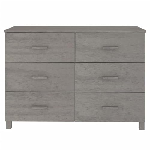 Sideboard Light Gray Solid Wood Pine with Storage C936