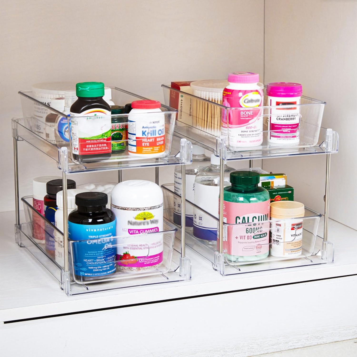 Under Sink Organizer 2-Tier Slide-Out Storage Rack A284875