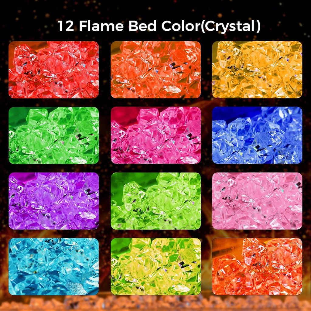 Electric Fireplace Heater, Free-Standing 3D Infrared Stove with Remote Control and Timer S23984