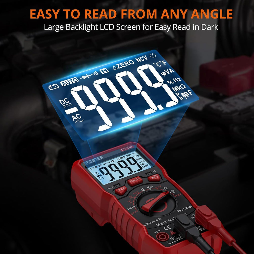 Digital Multimeter 6000 Counts TRMS Auto Range NCV Tester K78058