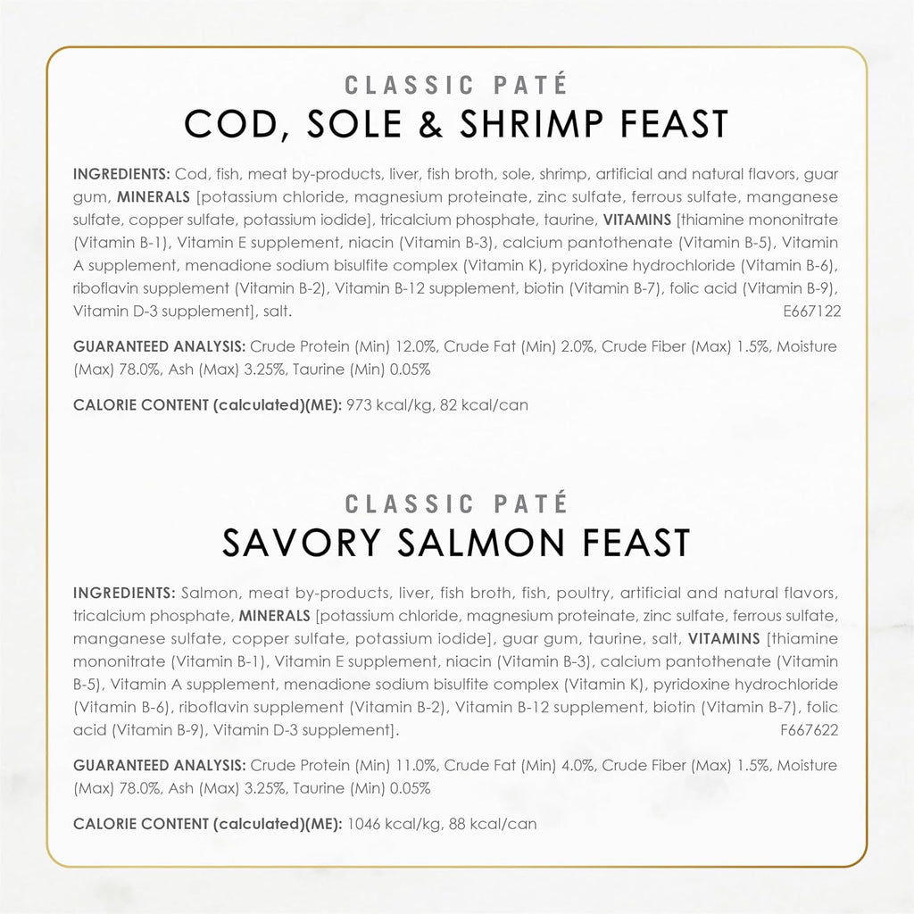 Seafood Classic Pate Wet Cat Food Variety Pack, 3 oz. Cans Z549113
