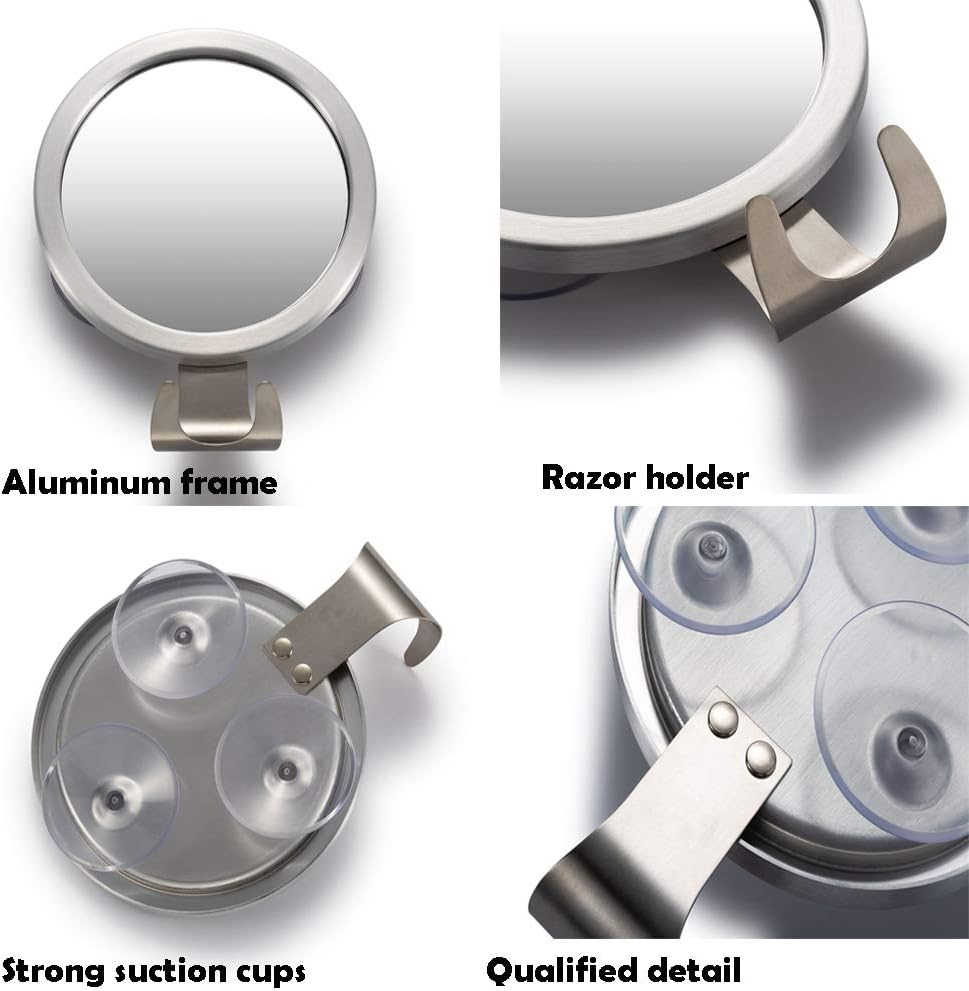Shaving Mirror with Razor Holder, Fogless for Bathroom V66397