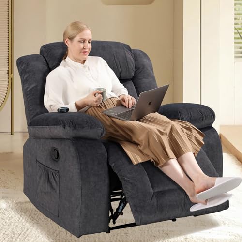 Oversized Rocker Recliner with 360 Degree Swivel, Soft Modern Living Room Chair P359