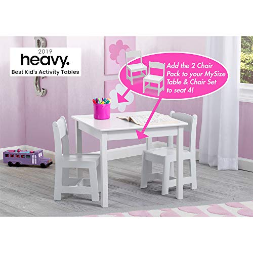 Kids Wood Table and Chair Set with Toy Organizer, Grey/Blue S330