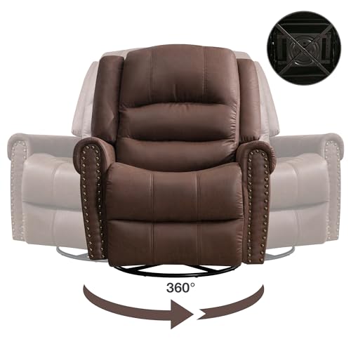 Leather Swivel Rocker Recliner Chair with Massage and Heating A410044
