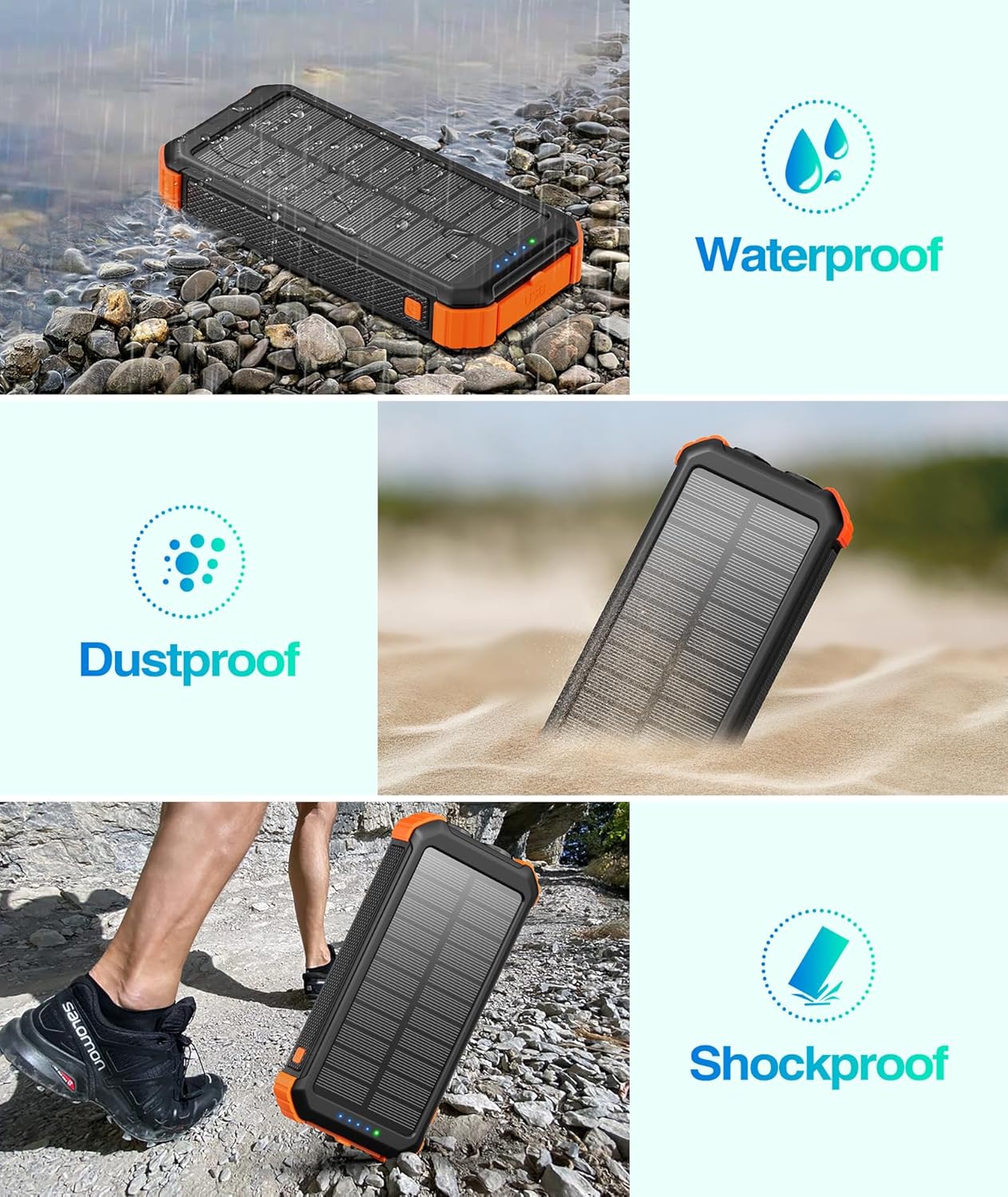 Solar Charger Power Bank 45800mAh Portable USB-C Fast Charging T65741