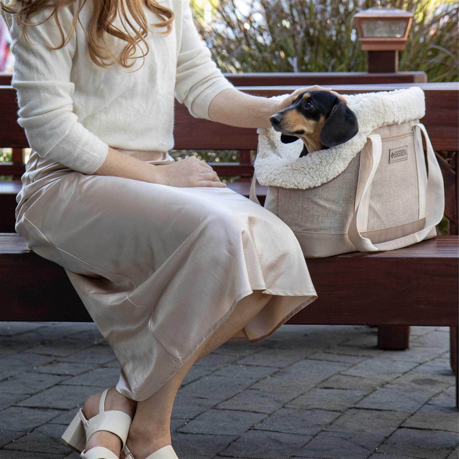 Sherpa Tan Luxe Tote Pet Carrier E385424