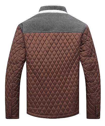 Men's Diamond Quilted Puffer Jacket Lightweight Casual A8610