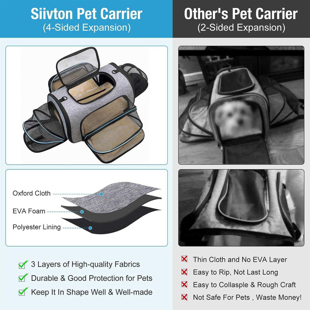 Expandable Soft-Sided Pet Carrier for Airline Travel U60175