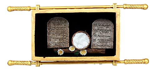 Large Matte Gold Holy Ark of the Covenant with Ten Commandments Religious Decorative Figurine Box Q672