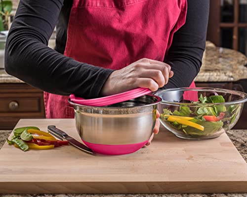 Stainless Steel Mixing Bowls with Lids, 4-Piece Set U7836