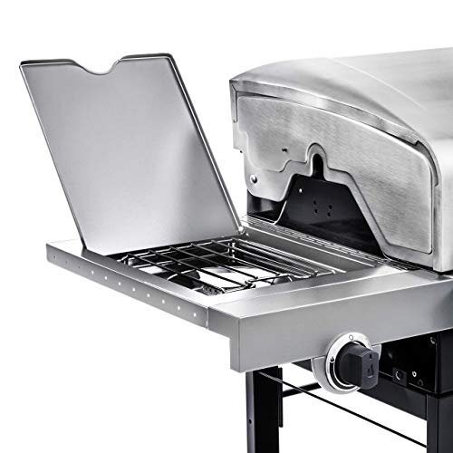 4-Burner Propane Gas Grill with Side Burner, Stainless Steel Q98441