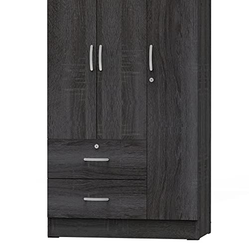 Symphony Wardrobe Armoire Closet with Two Drawers in Maple Q960