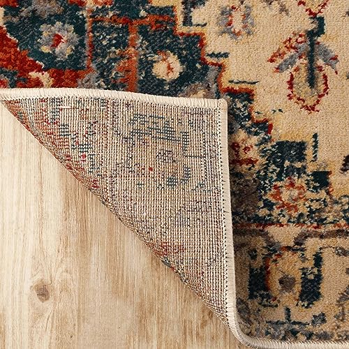 Indoor Area Rug or Runner, Patchwork Rustic Leaves Floor Decor, Soft Plush, 4ft x 6ft U1058