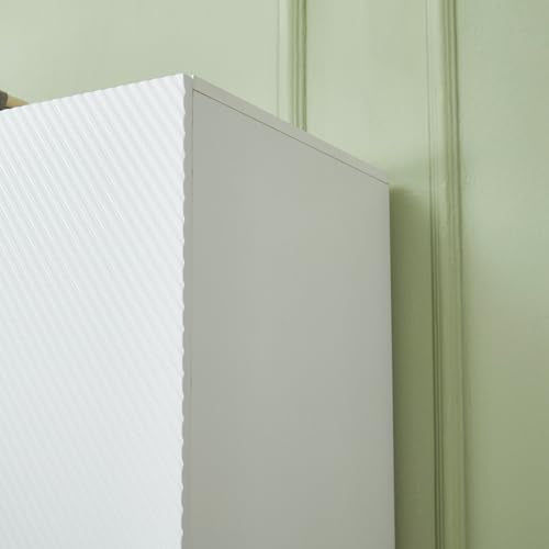 White 4 Door 3 Drawer Wardrobe Closet with Hanging Rod and Shelves R44132