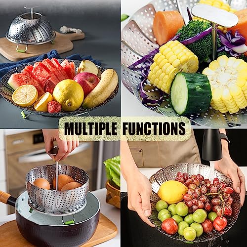 Expandable Steel Vegetable Steamer Basket for Pot Cooking N65373