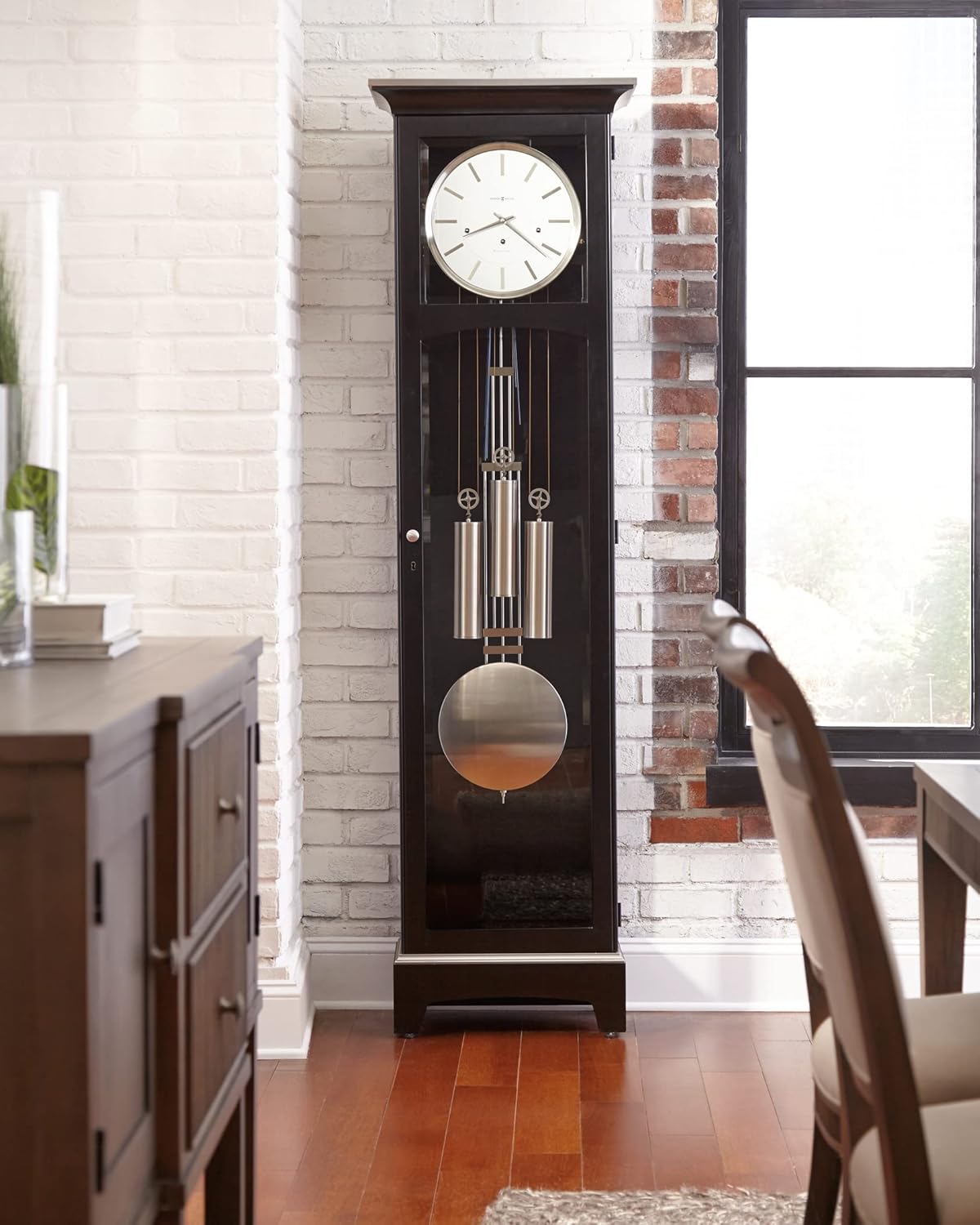 Floor Clock, Black Satin Finish E4495