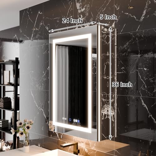 Lighted Medicine Cabinet with Mirror, LED, Anti-Fog O222