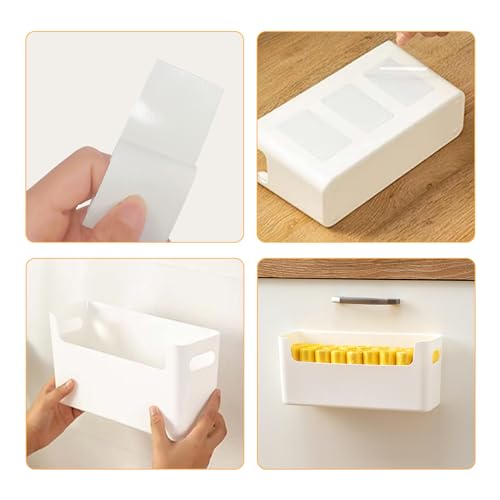 2 Pack Adhesive Over Cabinet Door Organizer, No Drilling Storage Containers F613