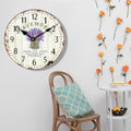 Vintage Wall Clock,16" Farmhouse Wall Clocks French Lavender Style Rustic Country Clocks Silent Clock Upgraded Movement MDF Wooden for Living Room Bedroom Kitchen Decor