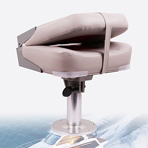 Fold-Down Fishing Boat Seat, Grey/Blue U984