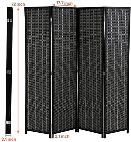Folding Room Divider 6 Panel Privacy Screen, Black V20285