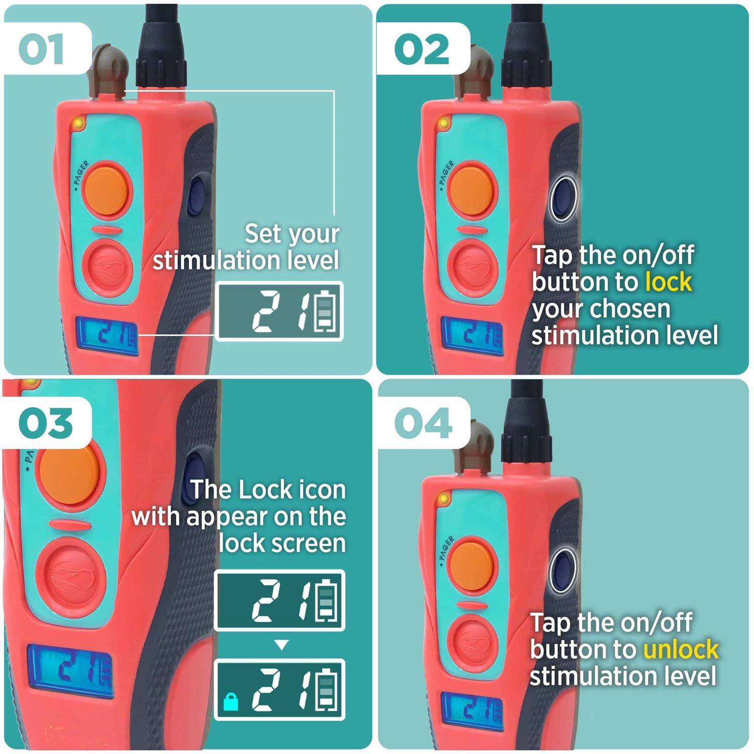 Remote Dog Training E-Collar Waterproof 127-Level L58761
