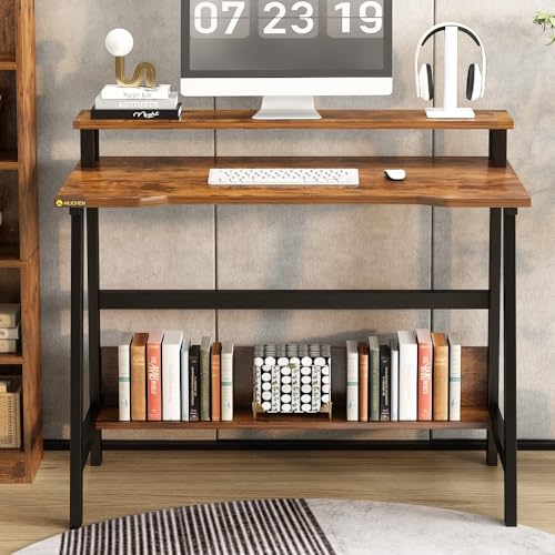 Compact Desk with Monitor Stand for Small Spaces U2180