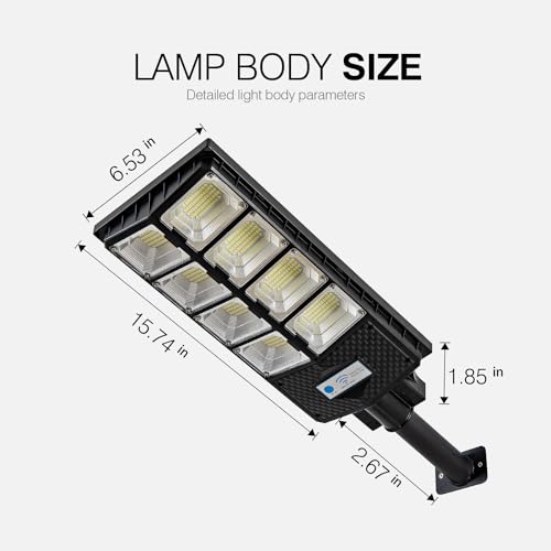 Solar Street Lights Outdoor Waterproof, Dusk to Dawn with Motion Sensor H63639