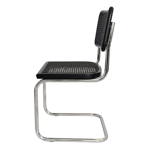 Cane Cantilever Side Chair with Chrome Steel Frame M357649