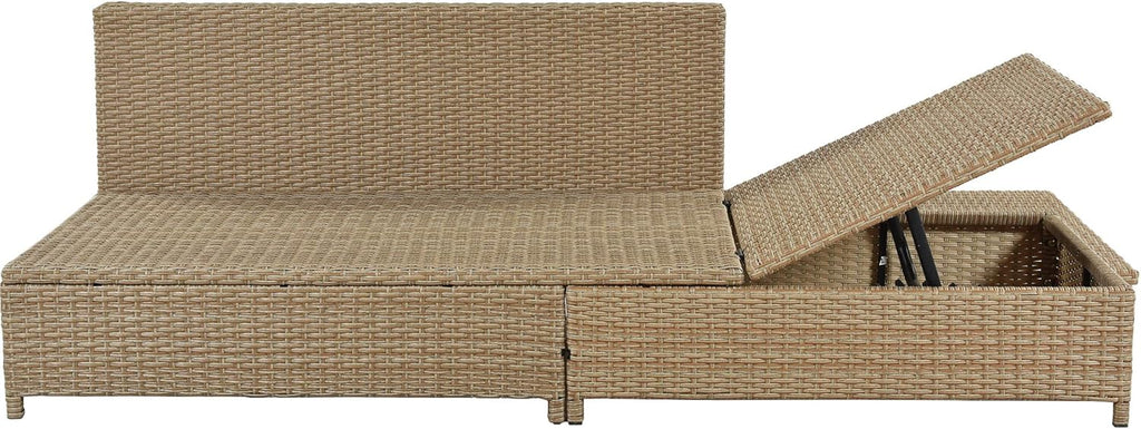 Patio Furniture Set with Wicker Sectional Sofa and Glass Table G133178