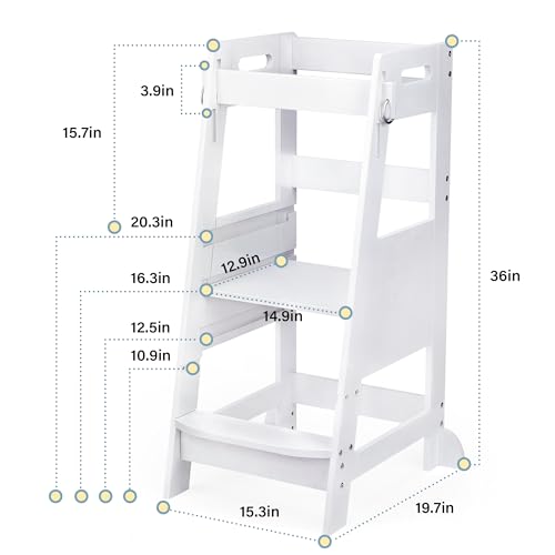 Bamboo Toddler Kitchen Step Stool with Anti-Slip Protection Q1488