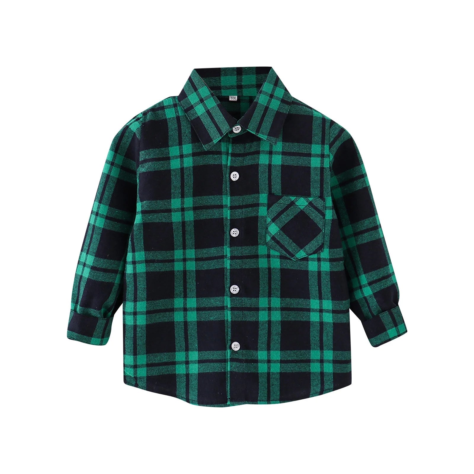 Boys Plaid Flannel Jacket Long Sleeve Button Down Coat B292