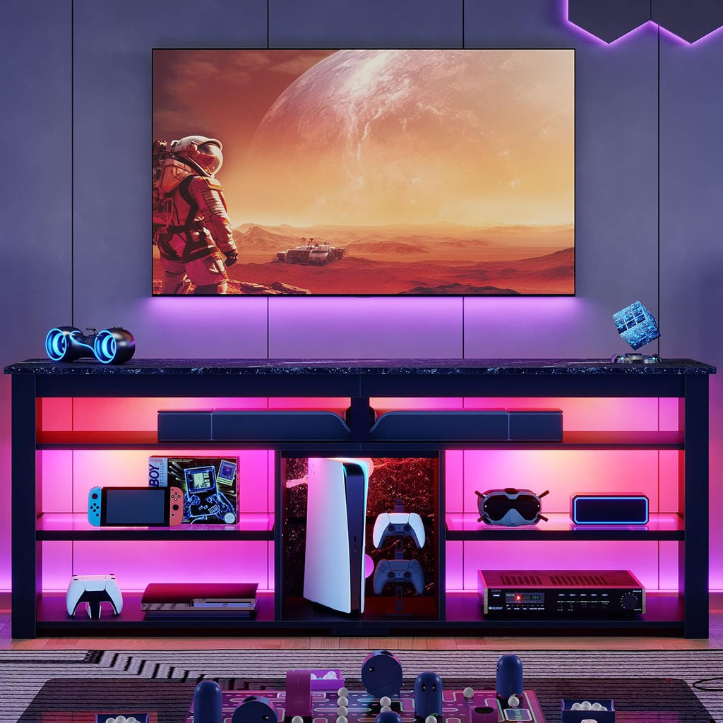 TV Stand for 65/70 inch TV with LED Lights and Storage I908