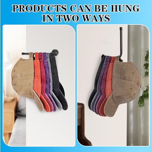 Hat Racks for Baseball Caps, Wall Mount Holder, Holds 20 Caps, Black O974144