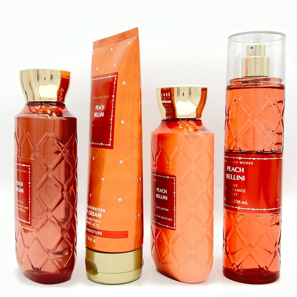 Peach Bellini Body Care 4-Piece Set with Wash, Cream, Lotion and Mist X9019