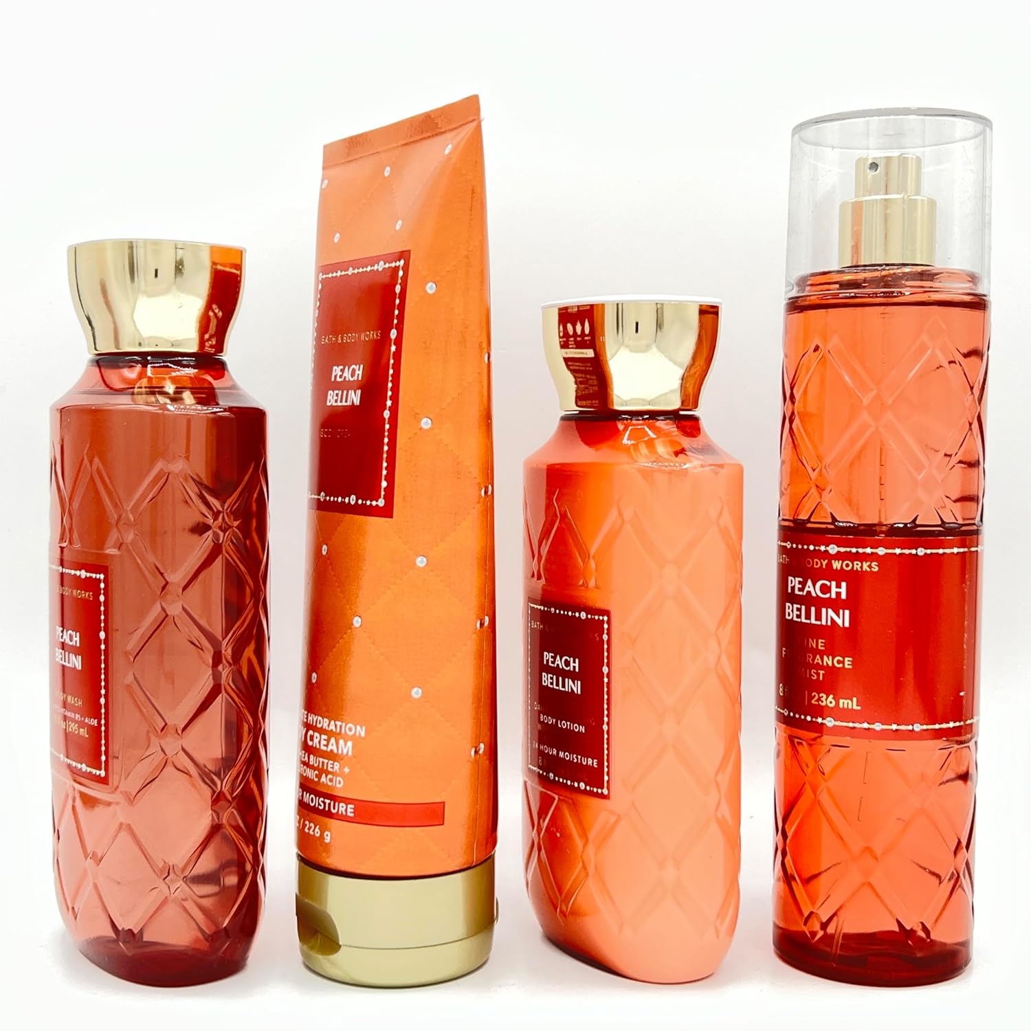 Peach Bellini Body Care 4-Piece Set with Wash, Cream, Lotion and Mist X9019