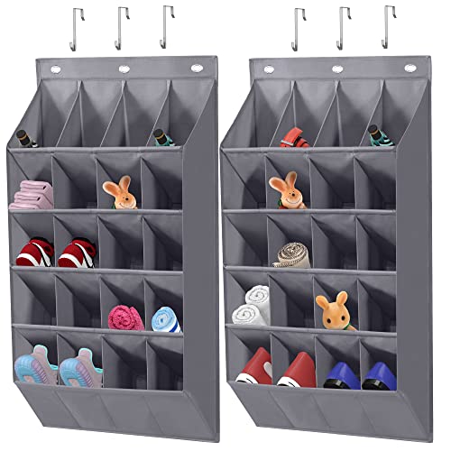 Over the Door Shoe Organizer, 12 Large Pockets, Grey C84622