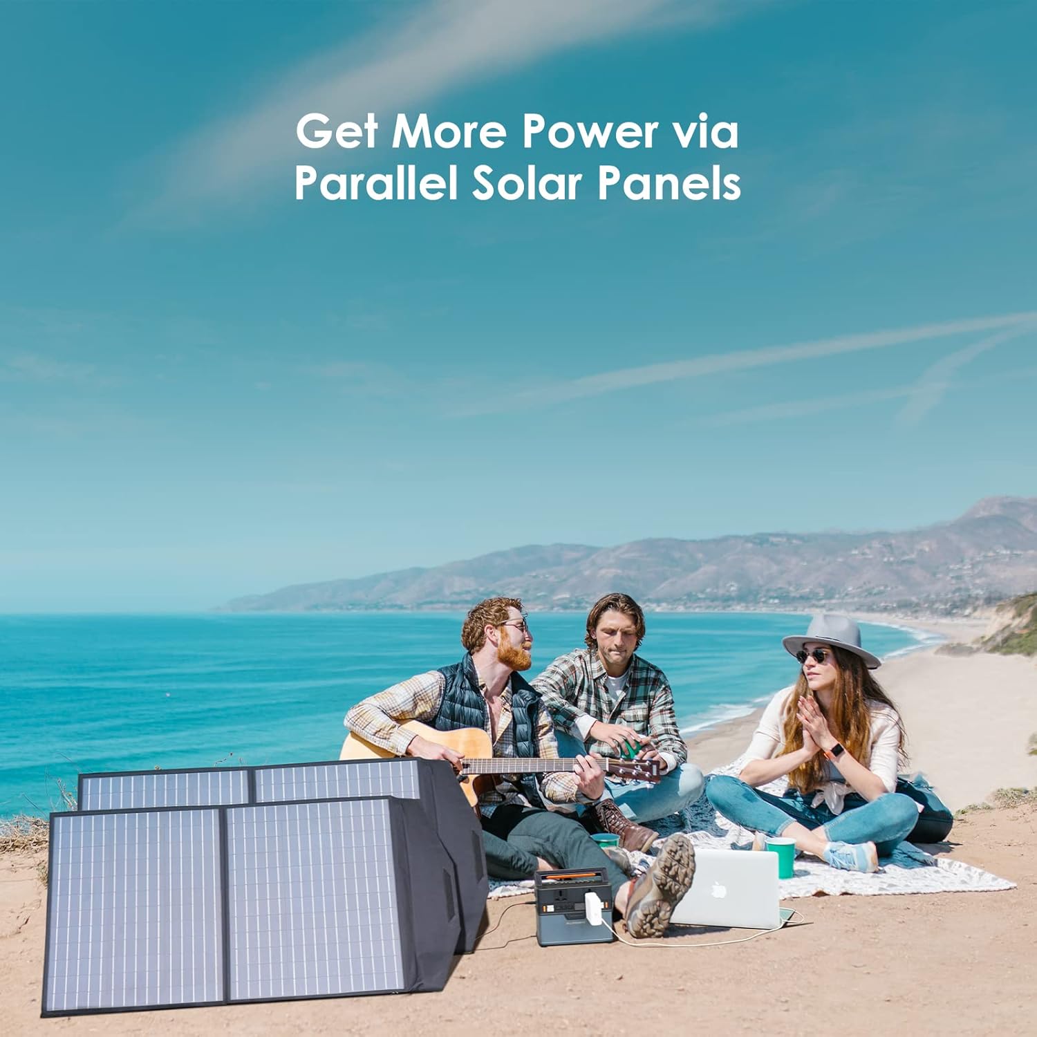 300W Portable Power Station with 100W Solar Panel, 288Wh Solar Generator for Camping Travel RV U14514