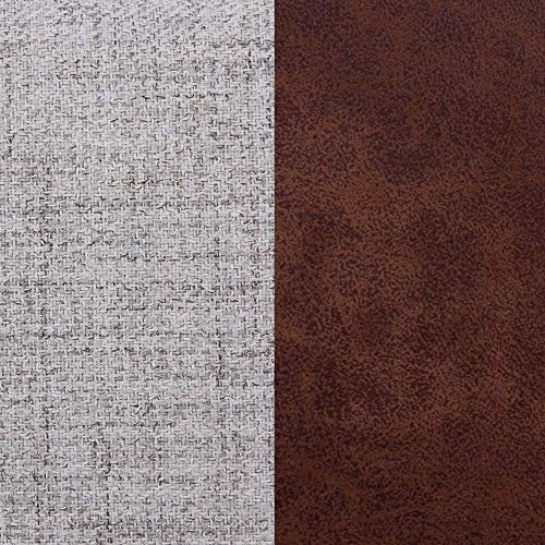 Modern Wall Mount Hanging Headboard, Queen, Brown Faux Leather M329264