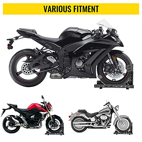 Motorcycle Front Tire Chock, 3000 lbs Capacity, Upright Stand for 14"-22" Wheels C8849