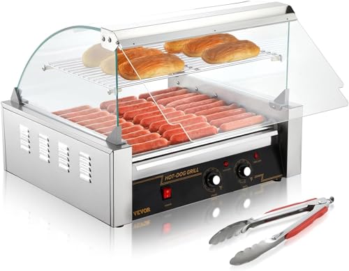 Hot Dog Roller Cooker with Dual Temperature Control, Stainless Steel W27370