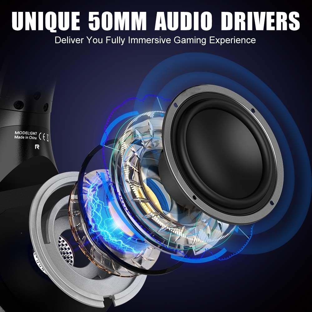 Gaming Headset for PS4, Xbox One, PC, Surround Sound Over Ear Headphones with Noise Canceling Microphone B635