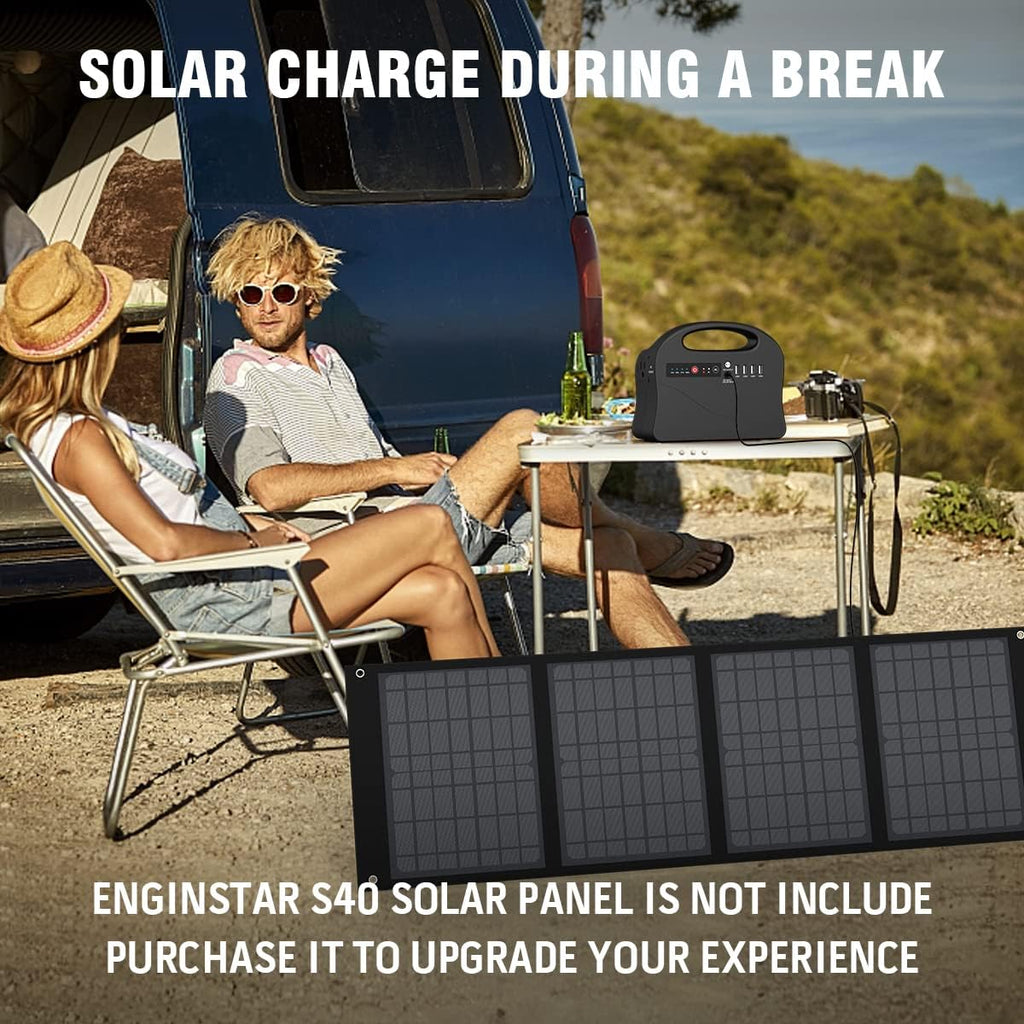 Portable Power Station 120Wh with 40W Solar Panel and Carrying Case D238