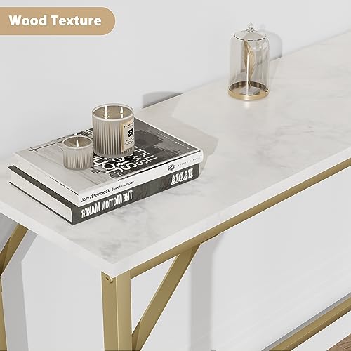 Narrow Console Table with Outlets for Living Room, Entryway, Hallway A936
