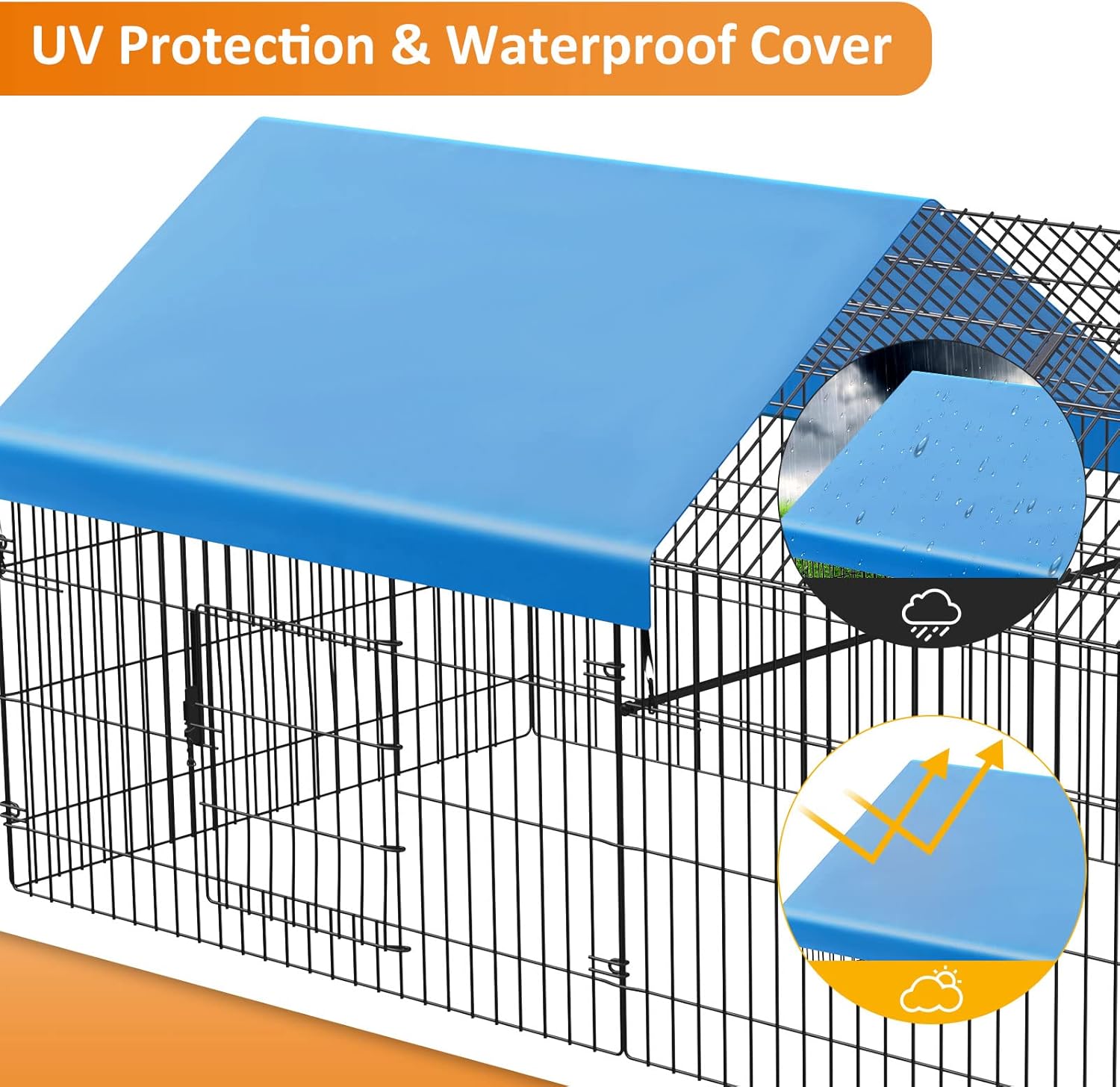 Metal Chicken Coop with Cover for Outdoor Yard S766
