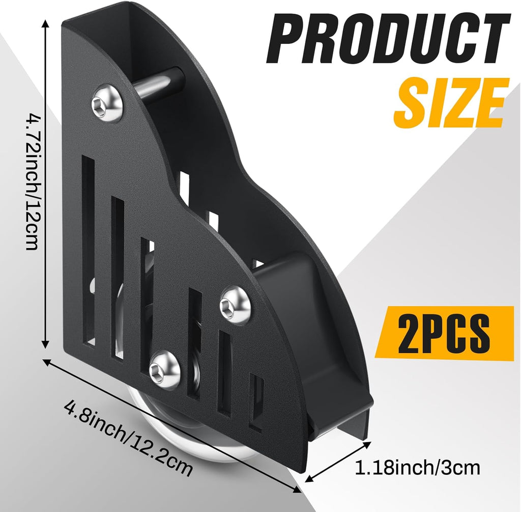 Sliding Library Ladder Floor Roller with Brake, Black K784983